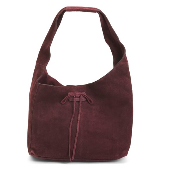 LUCKY BRAND GRAPEVINE Suede Shoulder Bag With Bow Detail - Picture 1 of 2